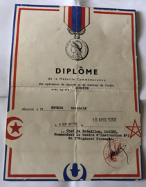 Diplome Commemorative  Afrique du Nord