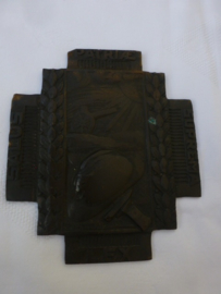 Bronzen plaquette  van het Vuurkruis