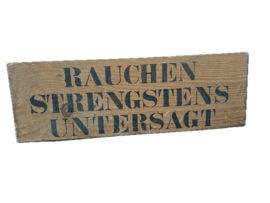 Houten waarschuwingsbord