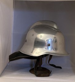 Duitse Feuerwehr helm  aluminum/verchroomd, jaren  60