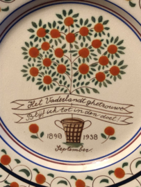 Jubileum bord Wilhelmina 1898-1938