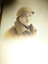 Ingelijst portret Belgische soldaat  1934