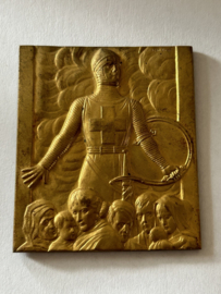 Bronzen plaquette Croix Rouge Belgique