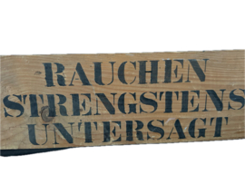 Houten waarschuwingsbord