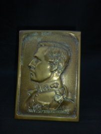 Bronzen plaquette Koning Albert