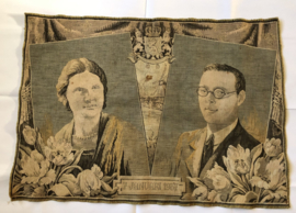 Doek Koningin Juliana en Prins  Bernhard  1937