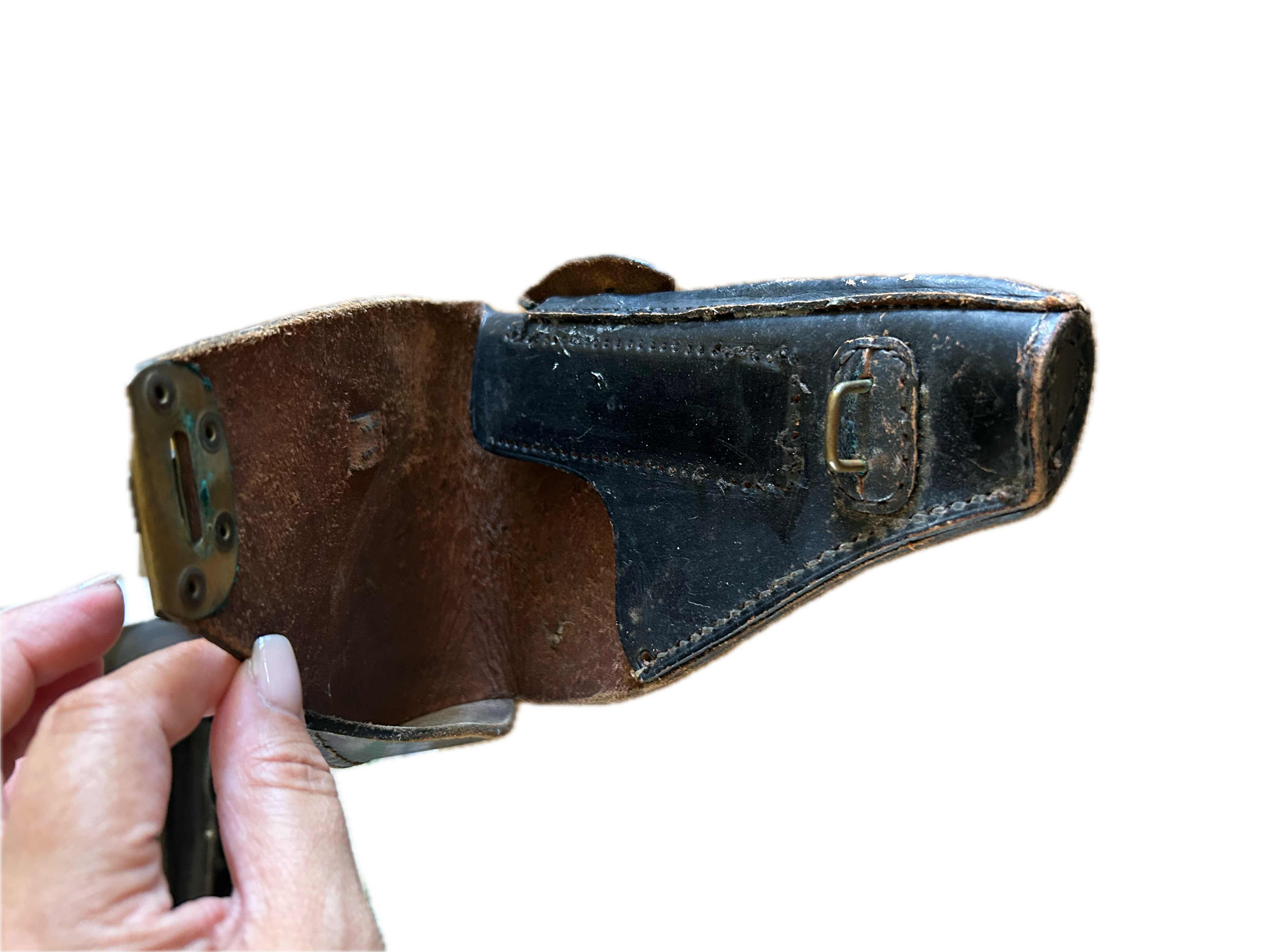 Zwart lederen pistoolholster voor de FN  10.22  jaren 30-40
