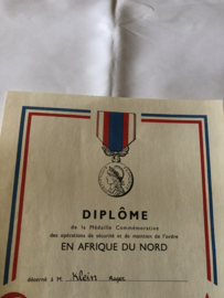 Diplome Commemorative Afrique du Nord