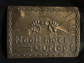 Koperen plaquette Het Gebroken Geweertje -jaren 30