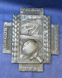 Bronzen plaquette van het Vuurkruis