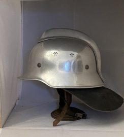 Duitse Feuerwehr helm  aluminum/verchroomd, jaren  60