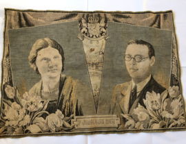 Doek Koningin Juliana en Prins  Bernhard  1937