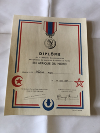 Diplome Commemorative Afrique du Nord