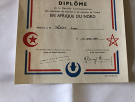 Diplome Commemorative Afrique du Nord