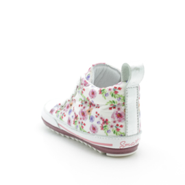 SHOESME MIDDELHOGE BABYSNEAKER - WHITE FLOWER