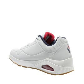 SKECHERS STREET SNEAKER - UNO STAND ON AIR - WHITE/NAVY/RED