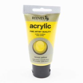 Reeves Acrylic Paint Lemon Yellow, tube 75 ml