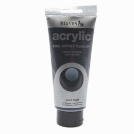 Reeves Acrylic Paint Mars Black, tube 200 ml