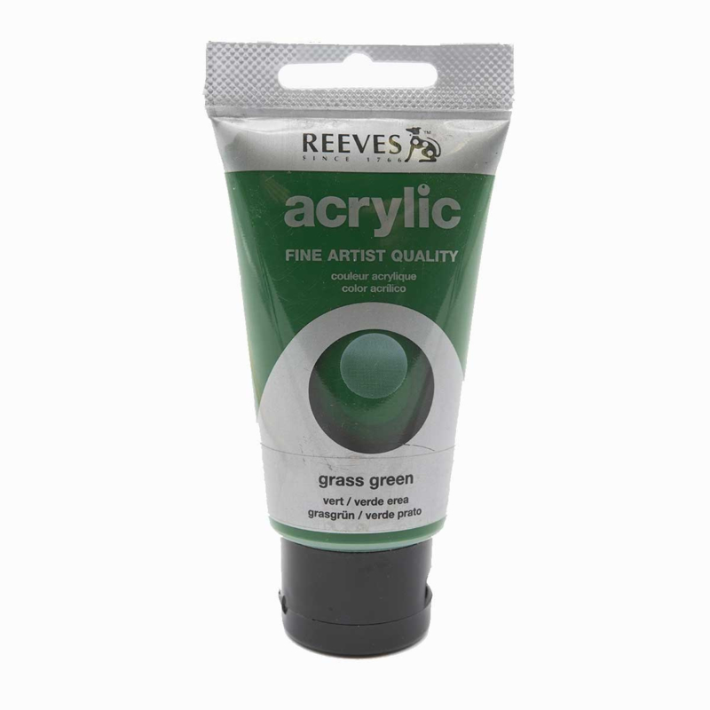 Reeves Acrylic Paint Grass Green, tube 75 ml