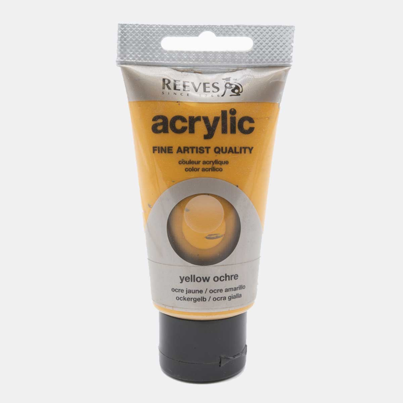 Reeves Acrylic Paint Yellow Ochre, tube 75 ml