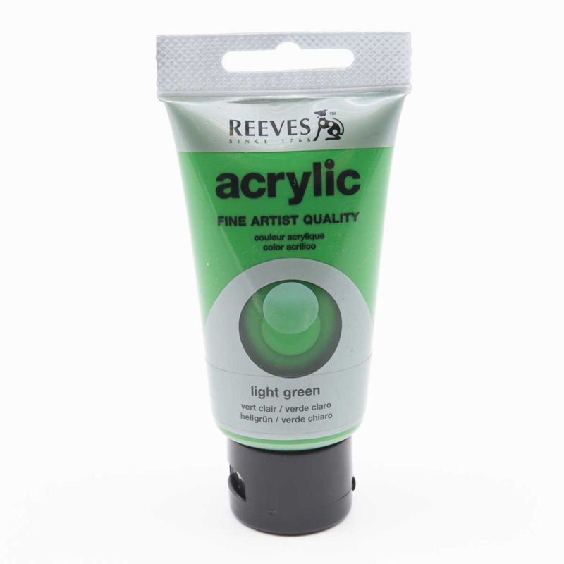 Reeves Acrylic Paint Light Green, tube 75 ml