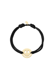 Armband Satijn Smiley | zwart