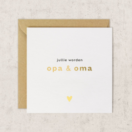 Kaart 110×110 Goudfolie | OPA & OMA