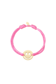 Armband Satijn Smiley | roze