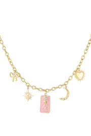 Ketting Roze Roos | goud