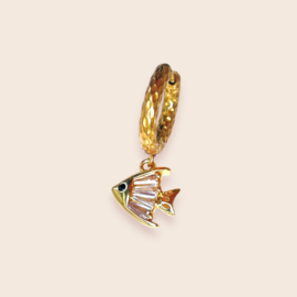 Single Oorbel Diamant Fish