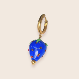 Single Oorbel Strawberry Blue