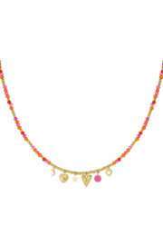 Ketting Summer Smile | oranje/roze