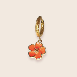 Single Oorbel Orange Flower