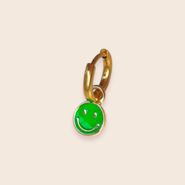 Single Oorbel Smiley Green