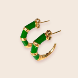 Oorbellen Groene Bamboo
