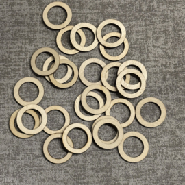 PLATTE HOUTEN RINGEN 3 CM (25 STUKS)