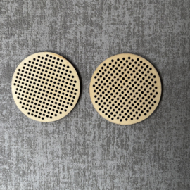HOUTEN BORDUUR EMBLEMEN DIAMETER 6,5 CM (2 STUKS)