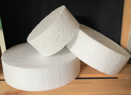 SET VAN 3 STYROPOR (PIEPSCHUIM) CAKE VORMEN (S-M-L).