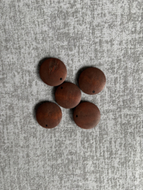PLATTE HOUTEN KRALEN (5 STUKS). MEERDERE KLEUREN 