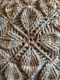 KUSSEN 3D BLAD/MOTIEF BLAUW/WIT/BRUIN-HAAKPAKKET