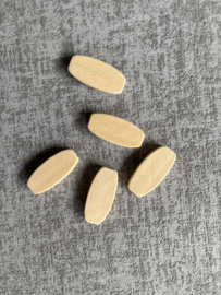 PLATTE, OVALE NATUREL KRALEN. (5 STUKS)