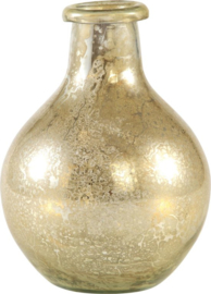PTMD Vista gold glass vase belly low