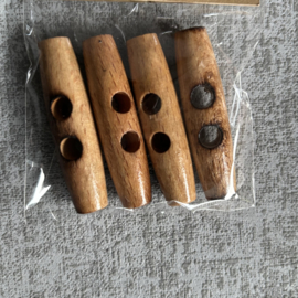 HOUWTJE TOUWTJE KNOPEN (4 STUKS) 5 CM BRUIN