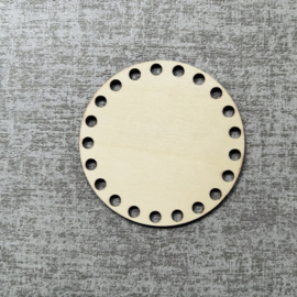 HOUTEN RONDJES DIAMETER 10 CM - 21 GATEN (2 STUKS)