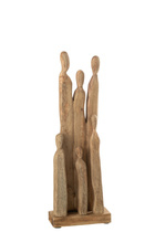 J-Line Groep Figuren Hout Naturel 60 x 20 x 9 cm.