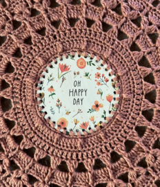 MANDALA/DROMENVANGER-MET TEKST ÓH HAPPY DAY'- 65 CM- KANT & KLAAR!