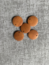 PLATTE HOUTEN KRALEN (5 STUKS). MEERDERE KLEUREN 
