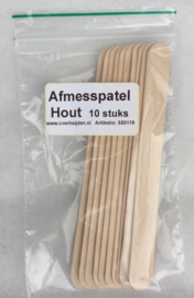 Afmesspatel Hout  Zakje 10 stuks