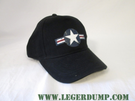 Baseball cap  zwart met blauw / wit / rood en witte ster