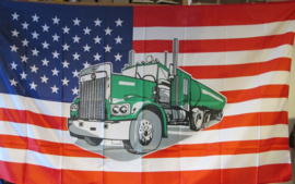 US flag with truck (1,5 x 1 meter)